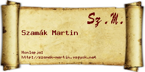 Szamák Martin névjegykártya